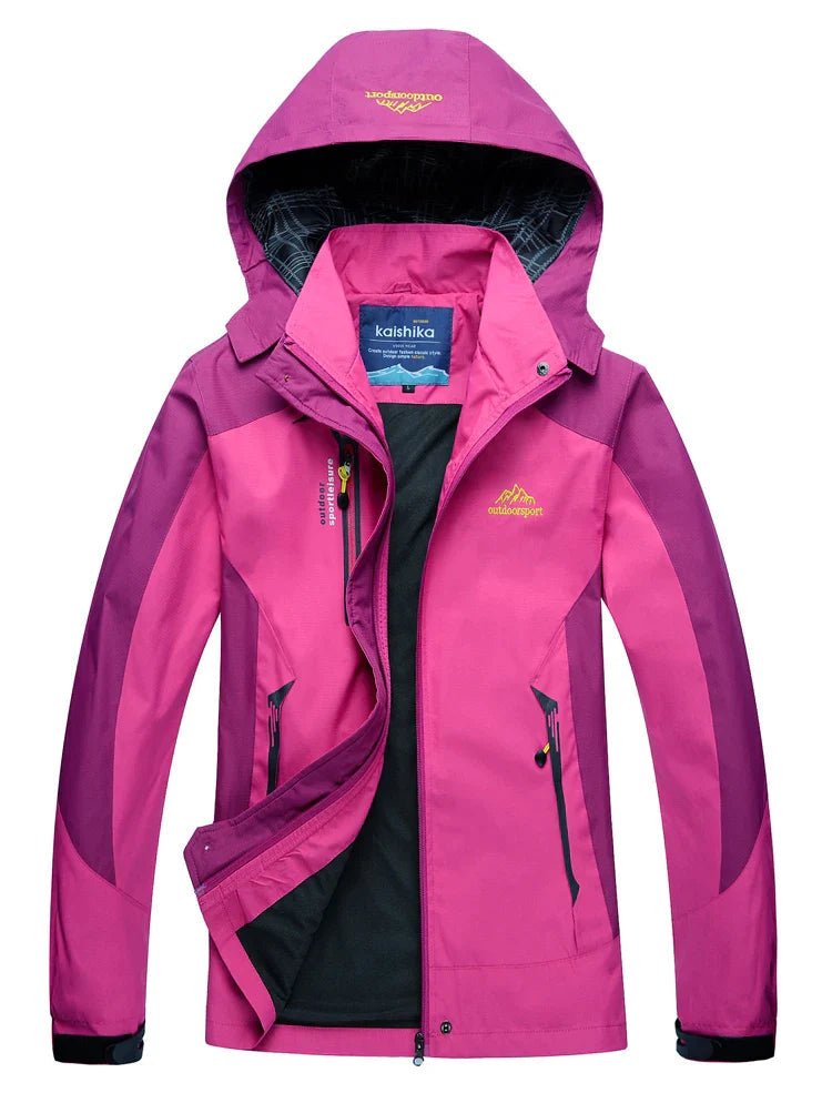 Womens Waterproof Rain Jacket Hooded With Zippered Pockets - Nalani - UK Fashion Clothing and Decor
