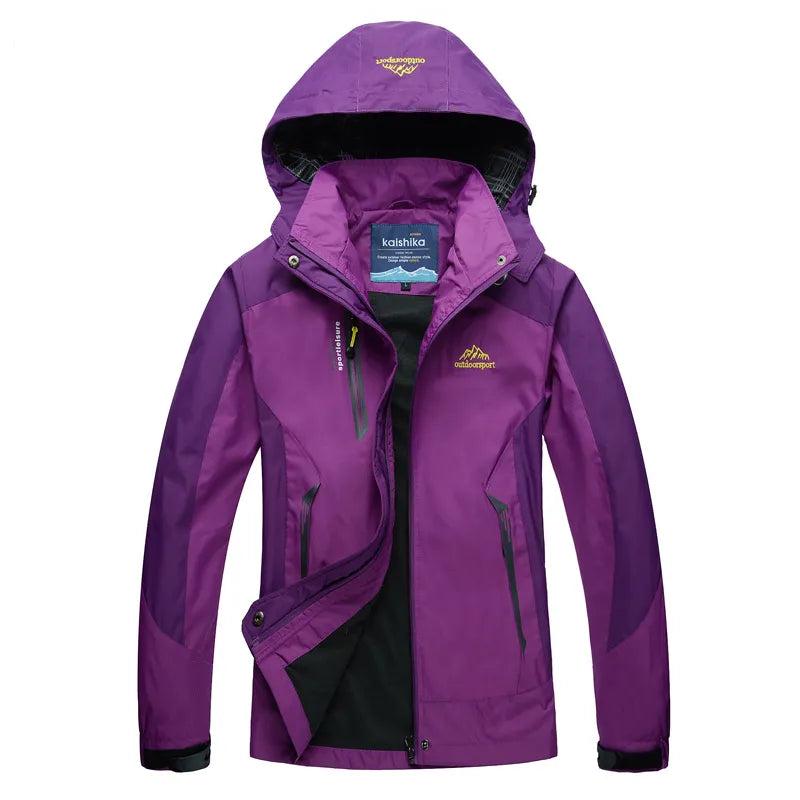 Womens Waterproof Rain Jacket Hooded With Zippered Pockets - Nalani - UK Fashion Clothing and Decor