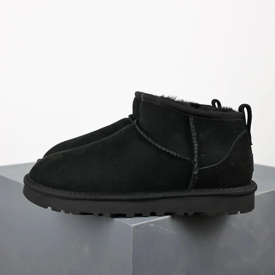 Women's Winter Ankle Boots With Fur Lining And Black Platform - Nalani - UK Fashion Clothing and Decor