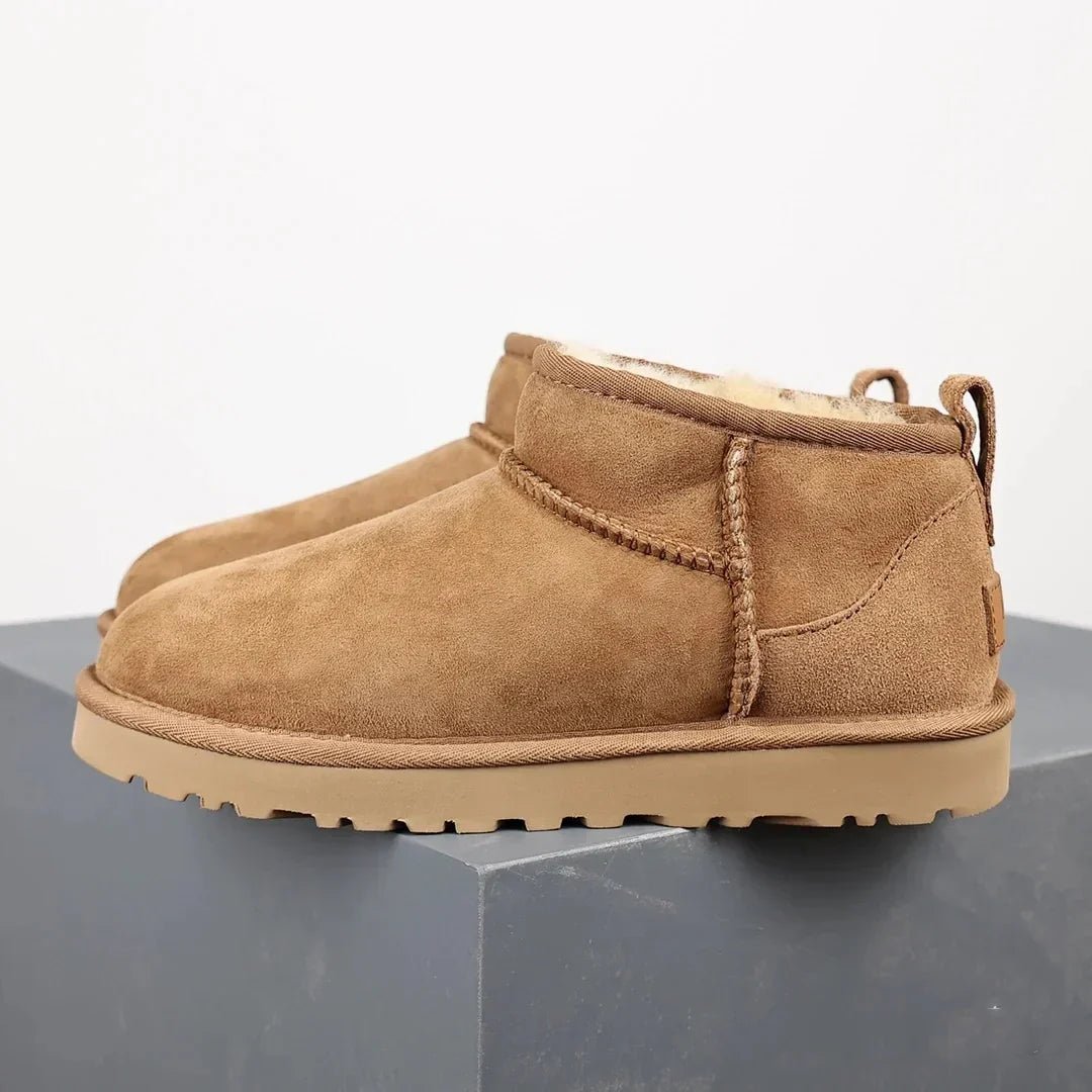 Women's Winter Ankle Boots With Fur Lining And Black Platform - Nalani - UK Fashion Clothing and Decor
