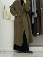 Woolen Long Winter Coat Double Breasted Plus Size Style - Nalani - UK Fashion Clothing and Decor