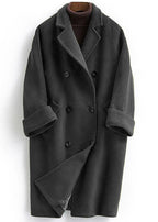 Woolen Long Winter Coat Double Breasted Plus Size Style - Nalani - UK Fashion Clothing and Decor