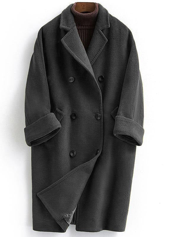 Woolen Long Winter Coat Double Breasted Plus Size Style - Nalani - UK Fashion Clothing and Decor