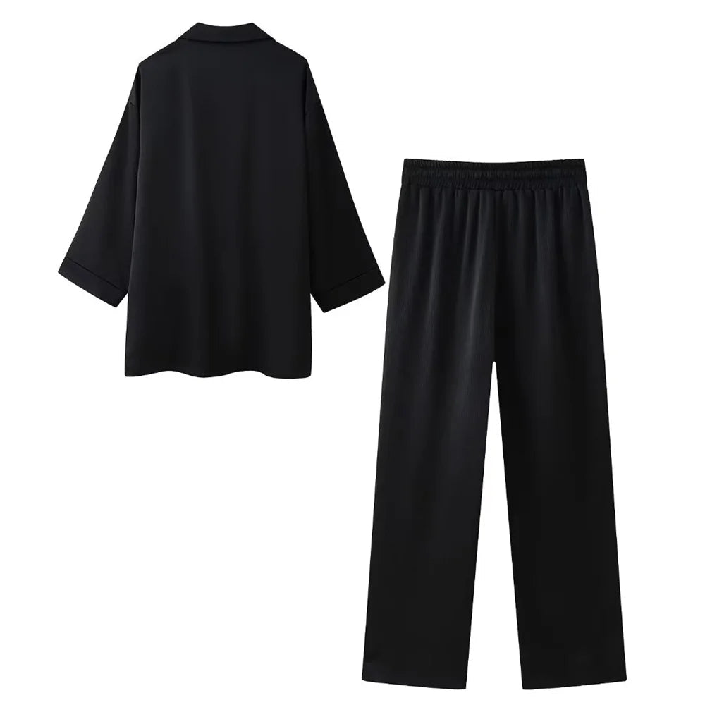 Wrinkle Effect Double Breasted Women Suit Set For Spring Summer - Nalani - UK and AUS Fashion Clothing and Decor