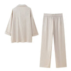 Wrinkle Effect Double Breasted Women Suit Set For Spring Summer - Nalani - UK and AUS Fashion Clothing and Decor