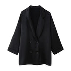 Wrinkle Effect Double Breasted Women Suit Set For Spring Summer - Nalani - UK and AUS Fashion Clothing and Decor