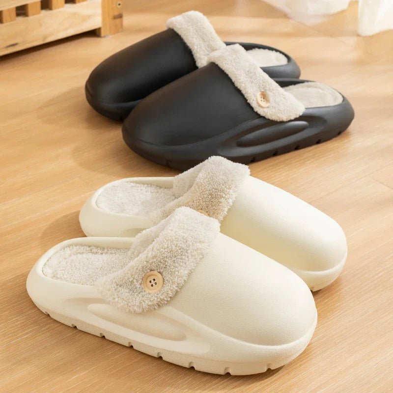 Zahara | Waterproof Winter Plush Slippers for Women & Men - Warm Thermal House Shoes with Detachable Fleece Lining & Anti-Slip Rubber Sole - Nalani - Fashion Clothing and Decor