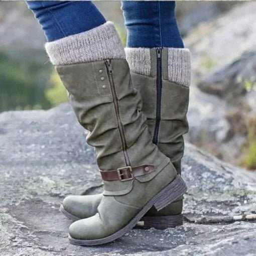 Zahara | Winter Boots for Women | Detail Knit Cuff - Nalani - Fashion Clothing and Decor
