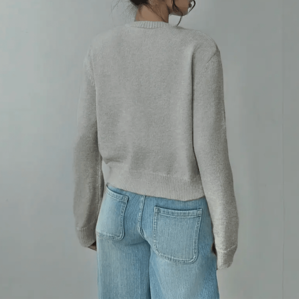 Zahara | Women's Short Cardigan with Button Placket - V-Neck Long-Sleeve Cropped Ribbed Knit Sweater & Casual Layering Top for Fall - Nalani - Fashion Clothing and Decor