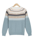 Zahara | Women's Sweater | Long Sleeve Geometric Motif Pattern - Nalani - Fashion Clothing and Decor
