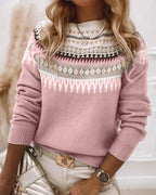 Zahara | Women's Sweater | Long Sleeve Geometric Motif Pattern - Nalani - Fashion Clothing and Decor