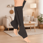 Zipper Support Socks – Open Toe Zip-Up Socks for Men & Women, Easy On & Off, Beige or Black, S–XXL - Nalani - Fashion Clothing and Decor