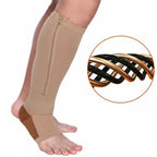 Zipper Support Socks – Open Toe Zip-Up Socks for Men & Women, Easy On & Off, Beige or Black, S–XXL - Nalani - Fashion Clothing and Decor