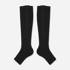 Zipper Support Socks – Open Toe Zip-Up Socks for Men & Women, Easy On & Off, Beige or Black, S–XXL - Nalani - Fashion Clothing and Decor